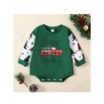 thumbnail image 2 of Baby Girl Boy Romper, Long Sleeve Round Neck Cartoon Loose Button Christmas Romper, 2 of 8