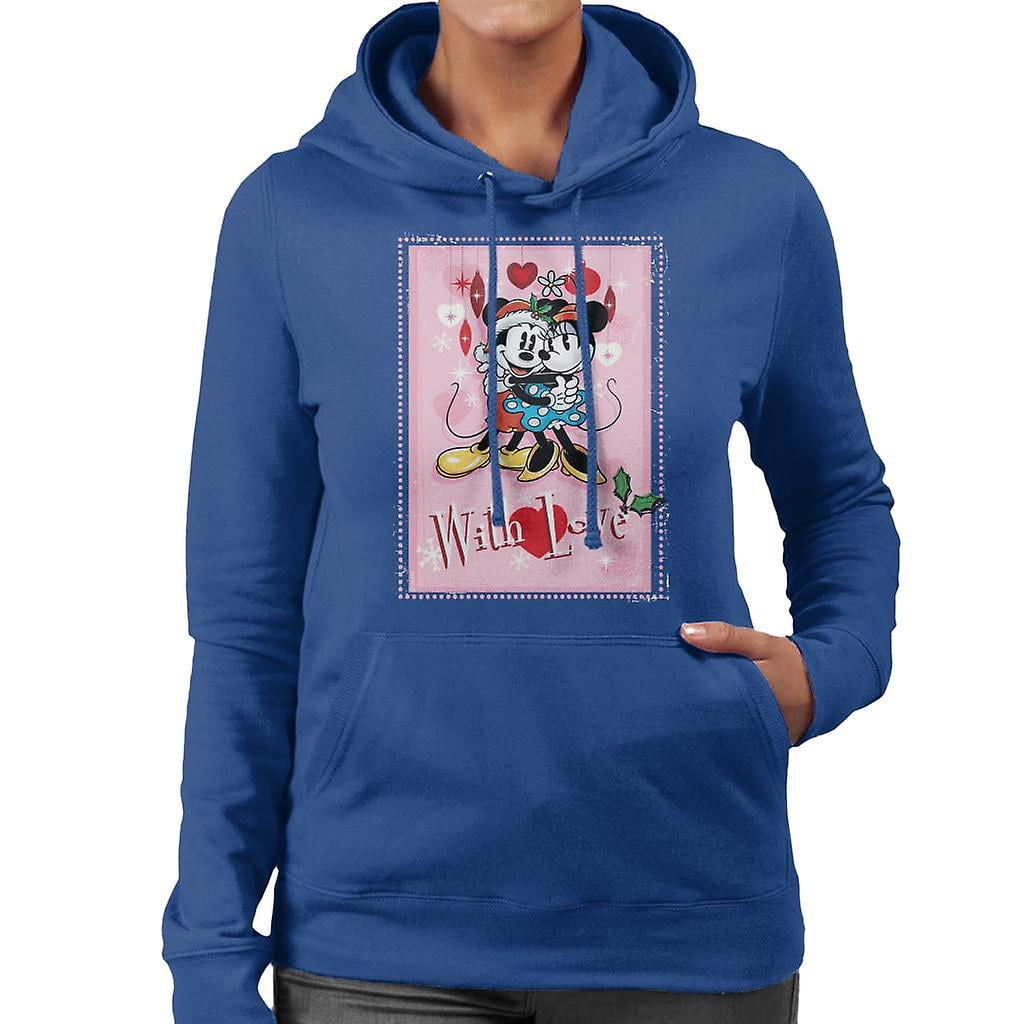 Disney Christmas Mickey And Minnie Mouse With Love Women s Hooded Sweatshirt Walmart