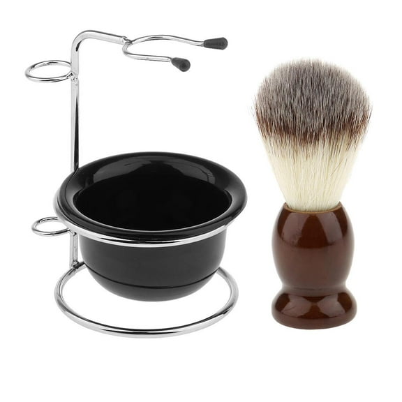Cepillo de afeitar para hombres + Soporte inoxidable Soporte + Taza de Colco Sistema del soporte del cepillo de afeitar