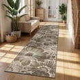thumbnail image 3 of Findosom Runner Rug for Hallway 2x8 ft,Non-slip Machine Washable Runners Flower Floor Mats Low Pile Carpet Rug Runner with Rubber Backing for Entryway Doormat Bathroom Kitchen Laundry Room,Brown, 3 of 8