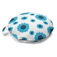 thumbnail image 1 of Flowers Insects Round Floor Cushion with Handle, Mini Ladybug on Blue Toned Flower Petals Design Repetitive Pattern, Pillow for Living Room & Dorms, 18" Round, Sea Blue Vermilion, by Ambesonne, 1 of 4