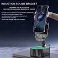 thumbnail image 5 of Induction Speaker, Wireless Induction Bluetooth Speaker, 5in1 Phone Holder, Induction Bracket Speaker, 3000mAh Battery, Ambient Light, 300° Foldable for Tablet/Phone, White, 5 of 9
