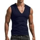 thumbnail image 1 of Camiseta sin mangas de cuello en V lisa para hombre: camiseta informal transpirable sin mangas para el verano, la playa y el entrenamiento., 1 of 5