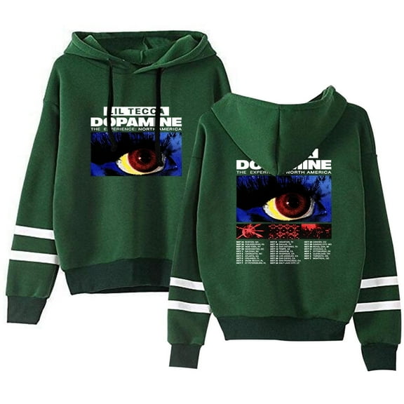 Lil Tecca The Dopamine Experience Tour 2025 Merch Hoodie Unisex Pocketless Double-bar Sleeve Pullover