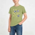 thumbnail image 2 of DJDLJWCJ Boys Crewneck T-shirt Soccer Graphic Printed Short Sleeve Shirts Soft Breathable Summer Lightweight Athletic Sports Shirts Army Green Size 2-3 Years, 2 of 8