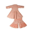 thumbnail image 2 of Chandrakala Kids Kurti Sharara Set for Girls Indian Traditional Party Wear Dress Skirt Tops-18-24 Months, Orange (KG110ORA2), 2 of 5