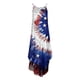 thumbnail image 3 of Día de la Independencia Mujer Verano Casual Sin Mangas Cuello Halter Tirante Falda Abertura Maxi Vestido Estampado Pompotops qwe13644, 3 of 4