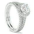 thumbnail image 2 of Pompeii 1 1/2 ct Diamond Halo Engagement Wedding Ring Set 14k White Gold  (G/H,I1-I2), 2 of 4
