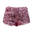thumbnail image 4 of Arlun Women Sequin Micro Shorts Y2k Low Rise Glitter Sparkle Shorts Mini Rave Outfits Booty Bottoms Trendy Lightweight Comfortable Casual Nightclub Tight Hot Pants Red S, 4 of 5