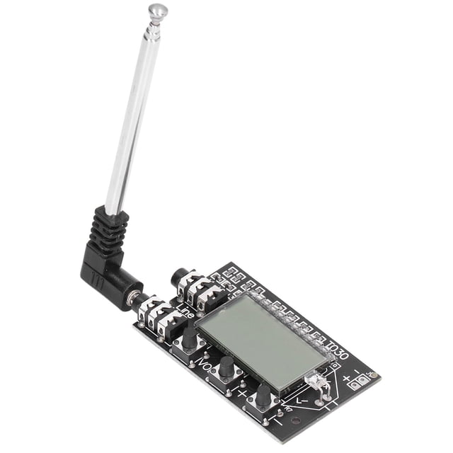 Placa transmisora FM con pantalla LCD digital de 2 canales, módulo de audio estéreo de 76 MHz a 108 MHz, 3,6 V a 15 V