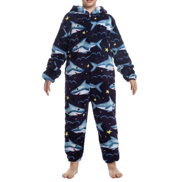 Enfants Onesie Pyjamas Doux Fuzzy One Piece Pyjamas Automne Hiver C