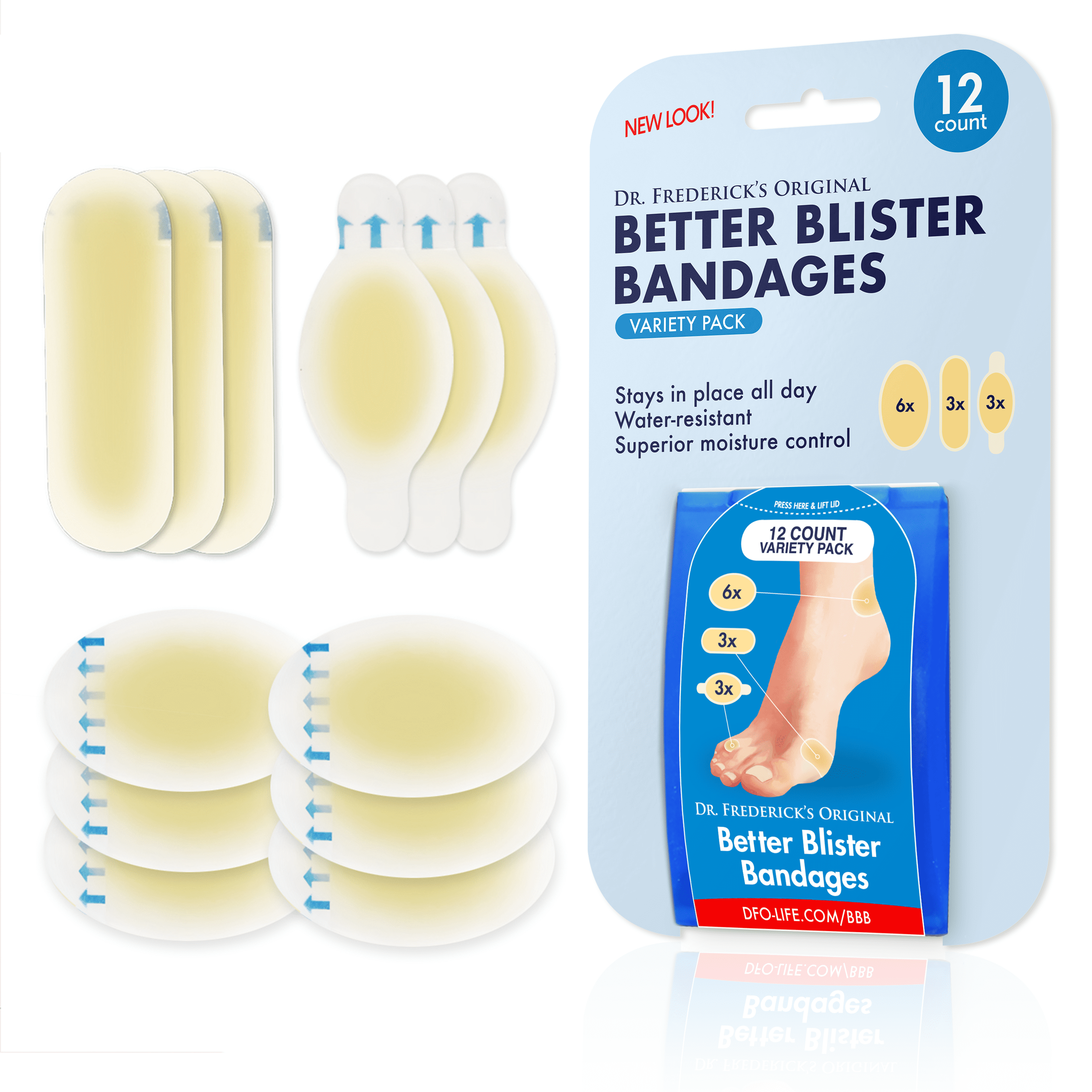 Dr. Frederick's Original Better Blister Bandages 12 ct Variety