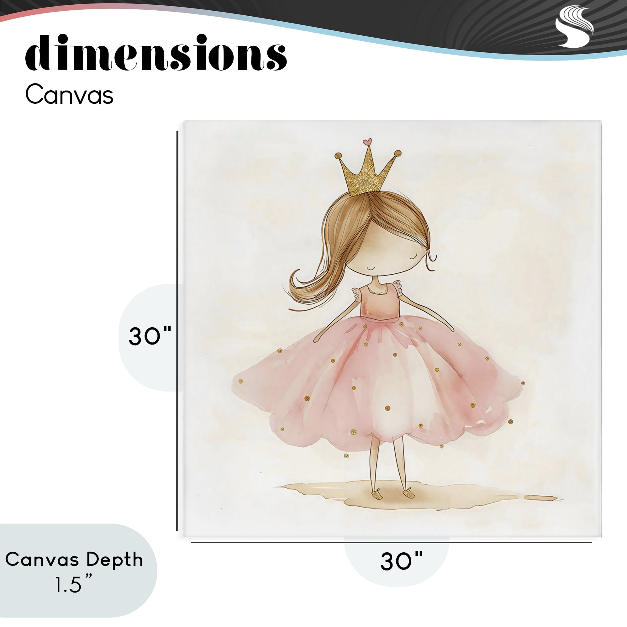 Stupell Industries Little Princess with Crown Canvas Wall Art, design by Creative Studio