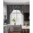 thumbnail image 3 of Black Flowers Swag Valances for Windows, Small Curtains Drapes, Spring Floral Elegant Pastoral Vintage Kitchen Window Curtains Over Sink Window Treatment Valance for Bedroom/Bathroom 56"x36", 3 of 5