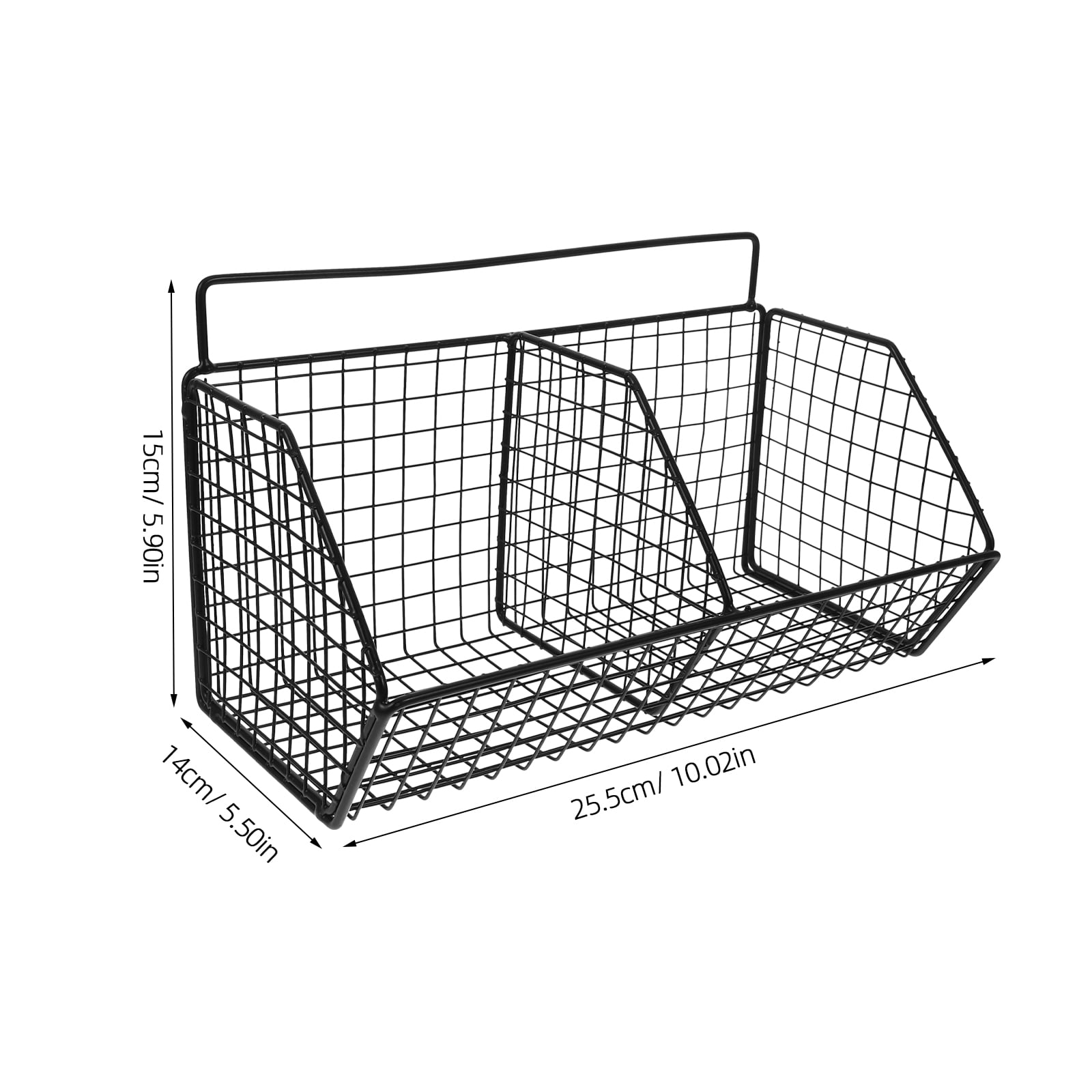 ELAYARD Black Wall-Mounted Wire Basket Organizer for Kitchen Storage, Space-Saving Multifunctional Rack for Pantry and Home