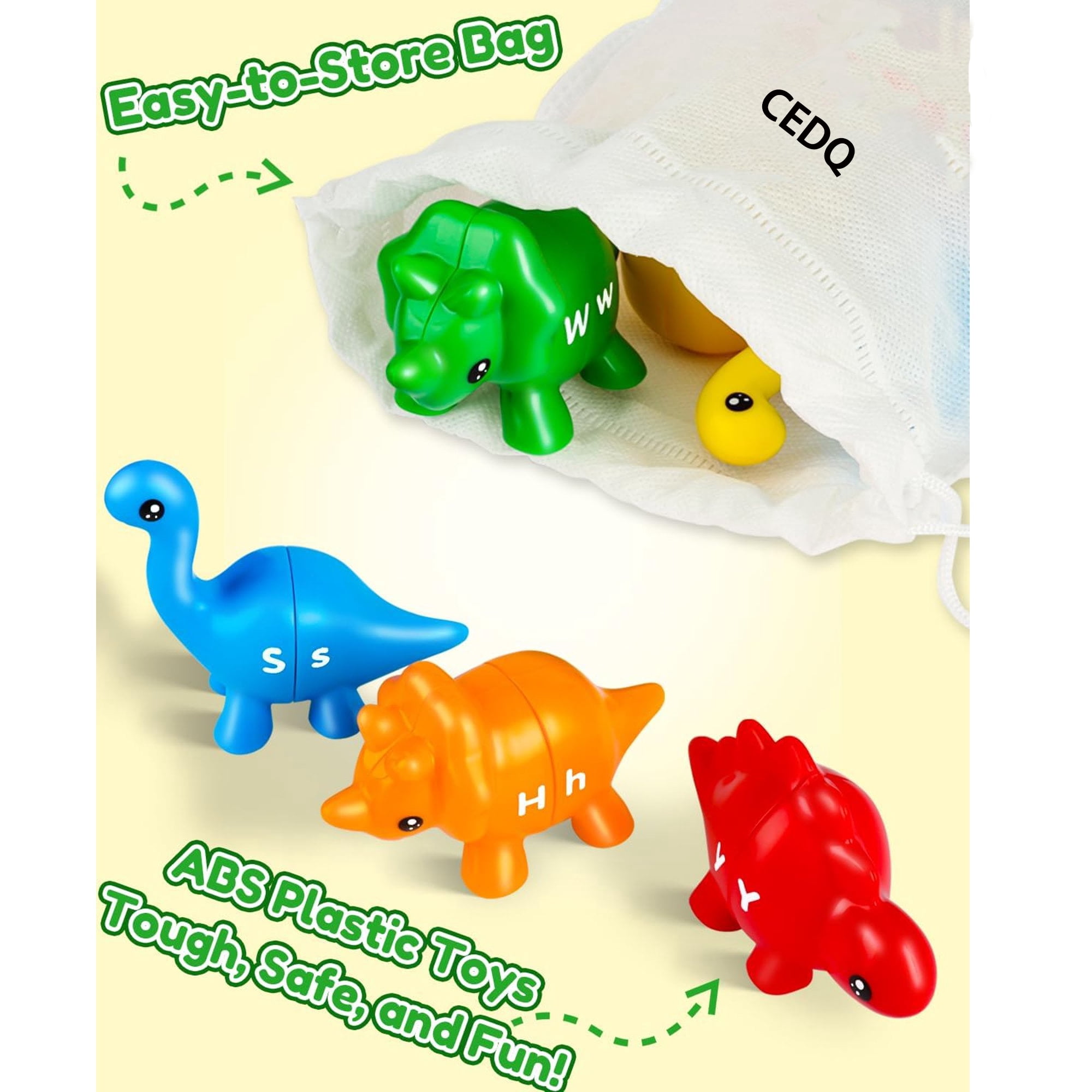 52PCS Baby Learning Toy for 2-5,Matching Letters Dinosaur Toy,Montessori ABC Matching Letters Dino Toys Gifts for Toddlers,Educational Fine Motor Preschool Learning Toys for 2 3 4 Year Old Boys Girls