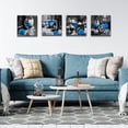 thumbnail image 6 of Blue Wine Rose Canvas Prints Wall Art for Kitchen Dining Room Wall Decor Black and White Pictures for Living Room Artwork Paintings 13.5"x13.5"x4 Panels, 6 of 6