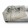 thumbnail image 2 of Celtic Dragon Soft Flannel Fleece Blanket, Folkloric Design 2 Headed Culture Motif Illustration on a Grungy Backdrop, Cozy Plush for Indoor and Outdoor Use, 60" x 80", Eggshell Grey, by Ambesonne, 2 of 5