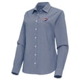thumbnail image 2 of Women's Antigua Navy Oklahoma City Thunder Porter Woven Long Sleeve Button-Up Shirt, 2 of 3