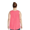 Terra & Sky Women's Plus Size Sleeveless Cotton Swing Top, Sizes 0X4X