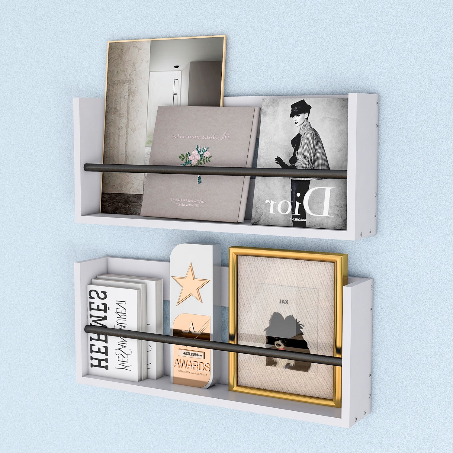 Esonal Floating Book Shelves White 24 Inch Nursery Book Shelves a Set