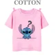 thumbnail image 3 of Camiseta de algodón con estampado de Anime Kawaii Stitch para niños, camisetas de verano para niños, camisetas casuales de manga corta con múltiples dibujos animados para niñas, 3 of 5