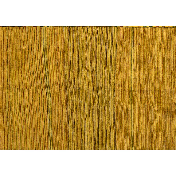 Ahgly Company Indoor Rectangle Oriental Yellow Modern Area Rugs, 5' x 8'