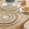 thumbnail image 7 of Fennco Styles Braided Design Reversible Everyday Placemats 14" Round, Set of 4 - White Cotton Blend Textured Heat Resistant Insulation Table Mats for Home, Kitchen Décor, Dining Table and Holidays, 7 of 7