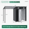 thumbnail image 2 of Clouddwell Metal Storage Shed with Hardtop Pergola 10x3 ft 2-in-1, 5x3 ft Outdoor Tool Shed with 5x3 ft Attached Pergola for Backyard, 2 of 10