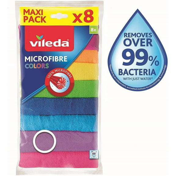 Vileda Microfibre Colors Pack of 8