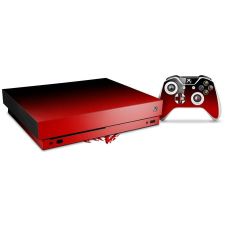 Skin Wrap for XBOX One X Console and Controller Smooth Fades Red Black