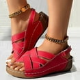 thumbnail image 3 of Women's Platform Orthopedic Slingback Sandals Comfortable Arch Support Wedge Walking Sandals Shoes, 3 of 6