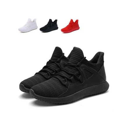 Meigar Mens Running Sneakers Black Red White