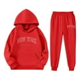 thumbnail image 4 of SGMVNU Girls Sweatsuit 2 Piece Outfits Boys Pullover Hoodie and Sweatpants with Pockets Fall Winter Outfits for Kids, Size 11-12 Years, Red, 4 of 4