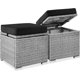 thumbnail image 1 of JJUN Set of 2 Wicker Ottomans, Multipurpose Outdoor Furniture for Patio, Backyard, Additional Seating, Footrest, Side Table w/Storage, Removable Cushions - Gray/Black, 1 of 15