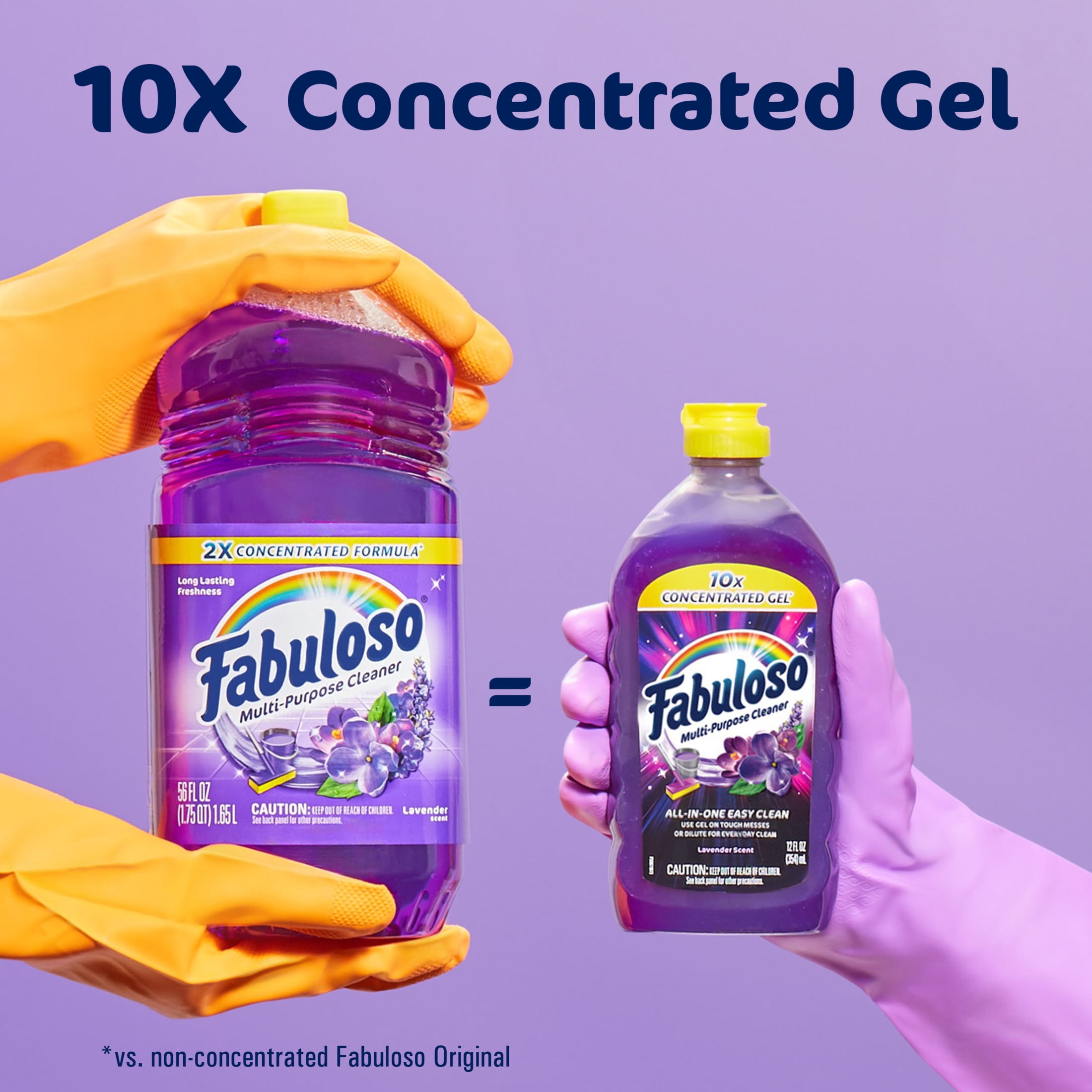 (2 pack) Fabuloso 10X Concentrated Gel, Multi-Purpose Cleaner, Toilet Cleaner, Floor Cleaner, Lavender Scent, 12 fl oz Bottle