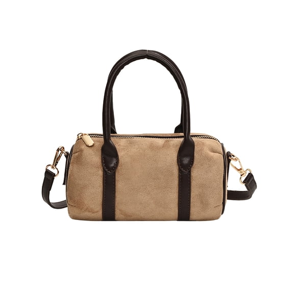 Women's Retro PU Barrel Handbag, Cylindrical Hand Bag with Detachable Crossbody Strap, Casual Stylish Purse for Daily Outings, Shopping & Travel
