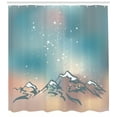 thumbnail image 3 of Nepal Shower Curtain, Milky Way Galaxy over the Himalayan Peaks with Colorful Abstract Dots South East Asia, Fabric Bathroom Set with Hooks, 69W X 75L Inches Long, Multicolor, by Ambesonne, 3 of 3