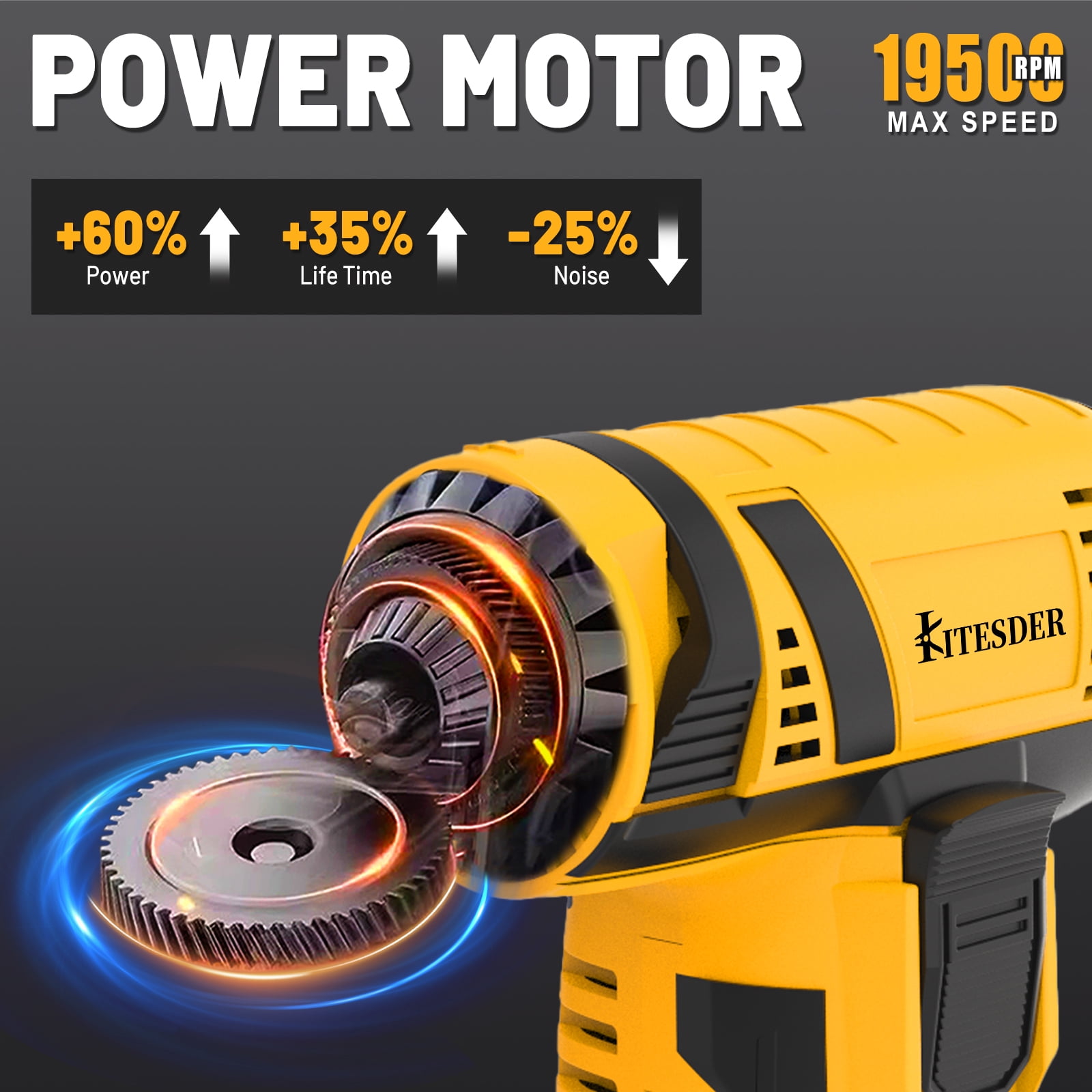 12V Cordless Angle Grinder, 19500 RPM High Speed, Dual Battery, Multi‑function Polishing Grinding Tool, For Home DIY Repair Handicrafts