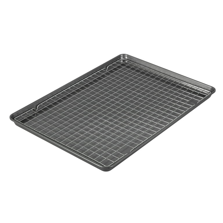 Wilton Bake It Better Steel Non-Stick 15 x 21-inch Mega Cookie Pan and 14.5  x 20-inch Chrome Cooling Grid Set 