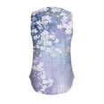 thumbnail image 4 of Women's Summer Casual Fashion Printed Loose Round Neck Sleeveless Tops Blue,M, 4 of 5