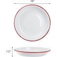 thumbnail image 2 of Lawei Ensemble de 4 Assiettes à Souper en Émail, Assiette de Camping Ronde de 10 Pouces en Émail avec Rebord Rouge, Bols Rétro pour Salade et Pâtes, Plat de Service Profond en Émail pour le Souper, Extérieur, Pique-Nique, BBQ, Beurre, 2 of 6