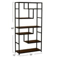 thumbnail image 5 of Household Essentials 6 Tier 65'' Tall Etagere Bookcase, Mid Century Walnut, 5 of 5