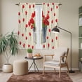 thumbnail image 6 of Red Tulip Flowers Kitchen Curtains 63 Inch Length, Spring Floral Vintage Drum Country Yellow Tiers Curtains for Living Room Berdoom, Light Filtering Drapes Window Treatment 2 Panels 42"Wx63"L, 6 of 8