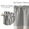 thumbnail image 5 of Curtainking Stripe Rod Pocket Blackout Kitchen Valance 50x18 inch Double Layer Window Valance for Kitchen 1 Panel Black on Beige, 5 of 7