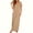 Khaki women's maxi dress summer a1, variant on Women's Casual Maxi Dresses Round Neck Short Sleeve Solid Flowy Long Vacation Dress Lightweight Summer Beach Sundresses, Red 2XL