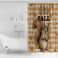 thumbnail image 4 of Extra Long Shower Curtain 72x84 Inch, Squirrel Hello Fall Shower Curtain Waterproof Bathroom Decor Maple Leaf Thanksgiving Orange Plaid Fabric Bath Curtain Set Accessories with Hooks, 4 of 6