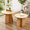 Log-23.62 in, variant on BEJOLO Round Coffee Table, Modern Table with Wood Grain Finish, End Table Side Tables for Living Room (Walnut)