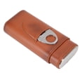 thumbnail image 2 of Cigar Holder Case, Wear  Glossy Large Caliber 3 Finger Cigar Case Soft With Cutter For Travel Black,Brown, 2 of 8