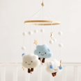 thumbnail image 2 of Campana móvil de madera para cuna de bebé, campana de cama, nubes, techo móvil para bebé, decoración de guardería (azul), 2 of 5